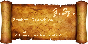 Zombor Szendike névjegykártya